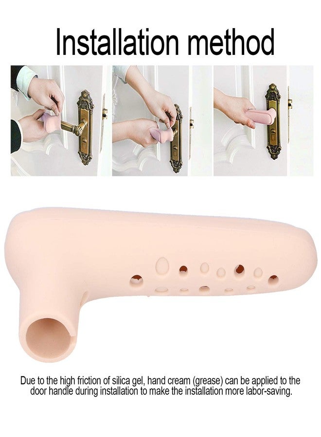 زيروديس غطاء مقبض باب من السيليكون، واقي مقبض باب آمن للأطفال، مضاد للصدمات ومضاد للكهرباء الساكنة، غطاء واقٍ لمقبض الباب للأطفال الرضع من الجنسين (بيج) - Image 5